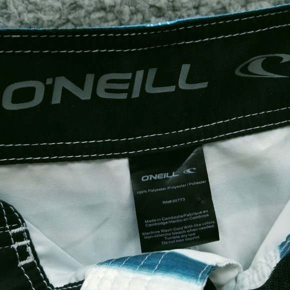 O'Neill Men's 32 Striped Multicolor Board Shorts Swimwear 33.25" 10.5" 11.5" - Picture 4 of 8